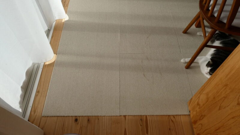 タイルカーペットの汚れ